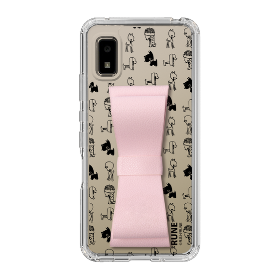 Slim Protection Case - STAND & RING RIBBON Sakura Pink［ Rune Naito - RUNE Animal Dog ］