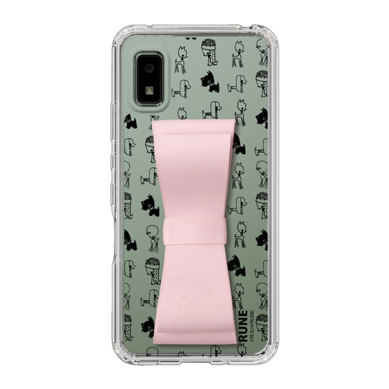Slim Protection Case - STAND & RING RIBBON Sakura Pink［ Rune Naito - RUNE Animal Dog ］