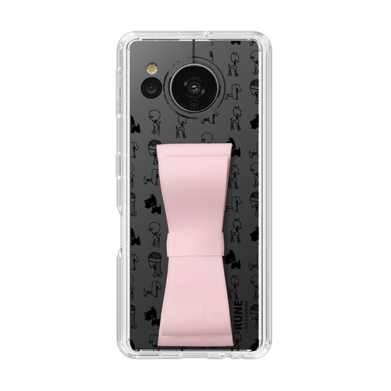 Slim Protection Case - STAND & RING RIBBON Sakura Pink［ Rune Naito - RUNE Animal Dog ］