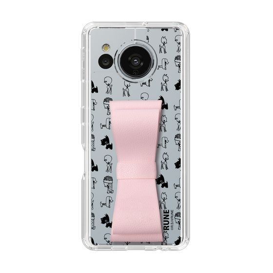 Slim Protection Case - STAND & RING RIBBON Sakura Pink［ Rune Naito - RUNE Animal Dog ］