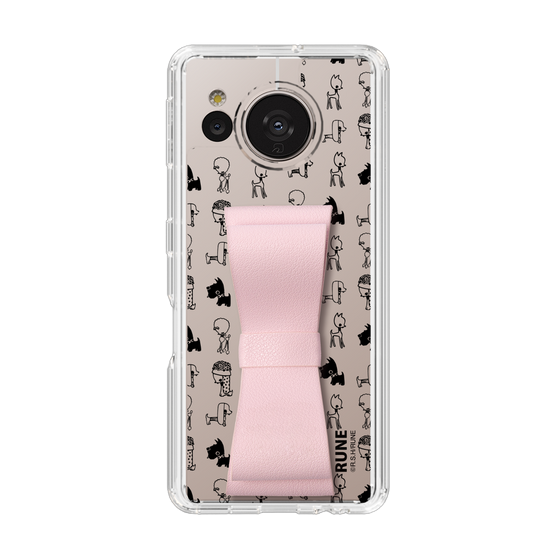Slim Protection Case - STAND & RING RIBBON Sakura Pink［ Rune Naito - RUNE Animal Dog ］