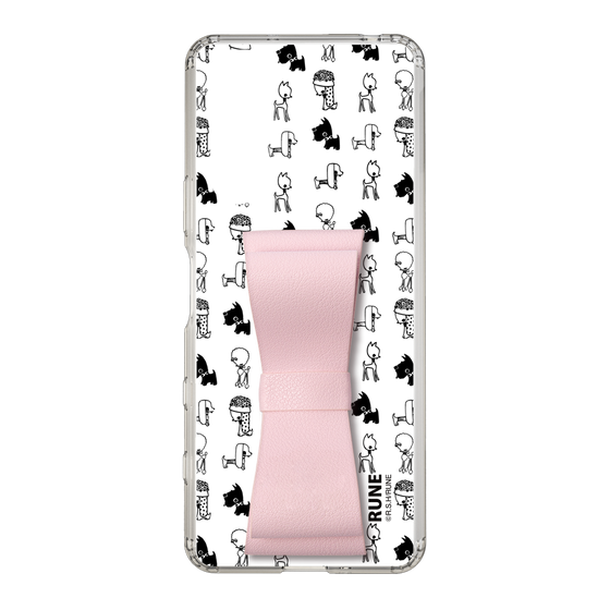 Slim Protection Case - STAND & RING RIBBON Sakura Pink［ Rune Naito - RUNE Animal Dog ］