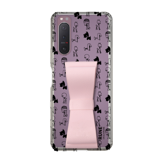 Slim Protection Case - STAND & RING RIBBON Sakura Pink［ Rune Naito - RUNE Animal Dog ］