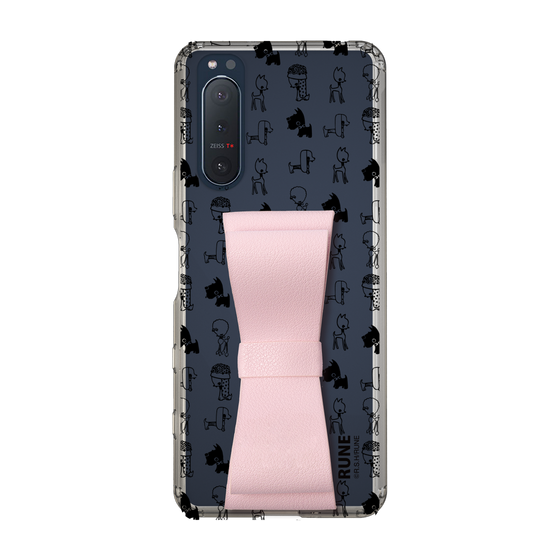 Slim Protection Case - STAND & RING RIBBON Sakura Pink［ Rune Naito - RUNE Animal Dog ］