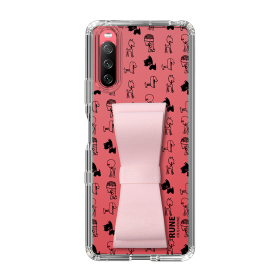 Slim Protection Case - STAND & RING RIBBON Sakura Pink［ Rune Naito - RUNE Animal Dog ］