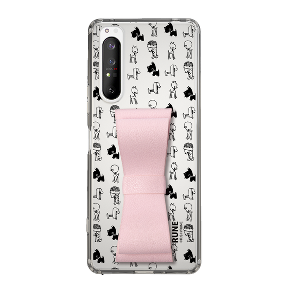 Slim Protection Case - STAND & RING RIBBON Sakura Pink［ Rune Naito - RUNE Animal Dog ］