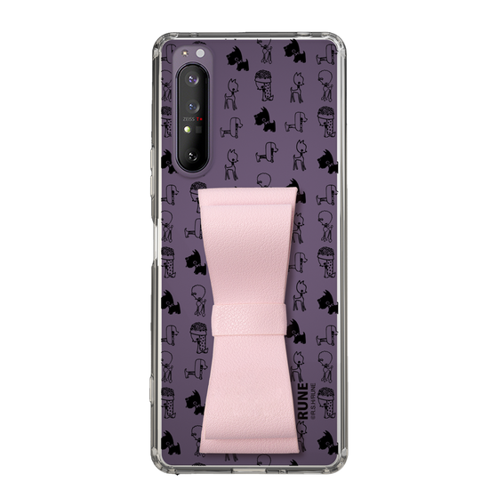 Slim Protection Case - STAND & RING RIBBON Sakura Pink［ Rune Naito - RUNE Animal Dog ］