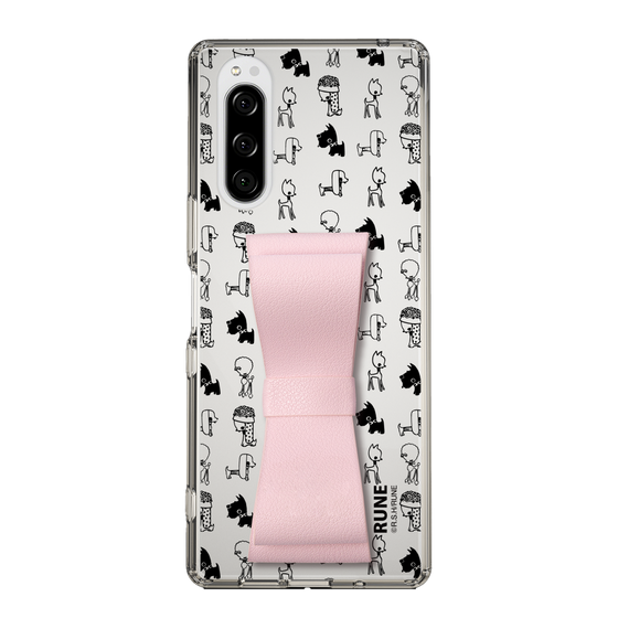 Slim Protection Case - STAND & RING RIBBON Sakura Pink［ Rune Naito - RUNE Animal Dog ］