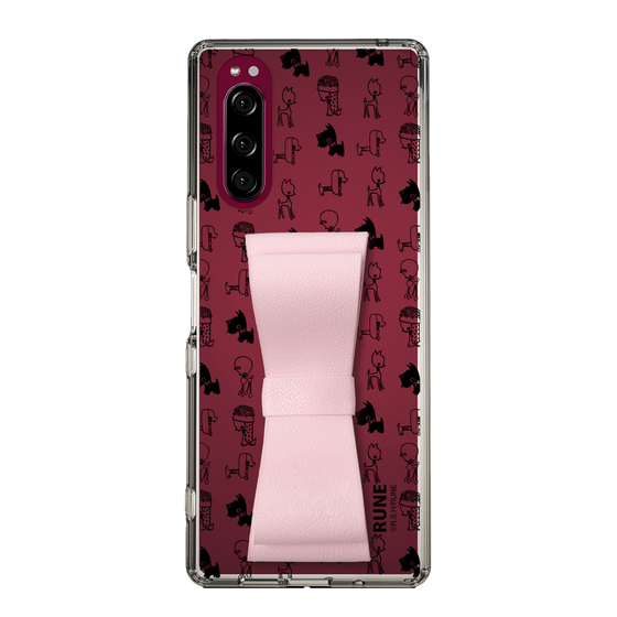 Slim Protection Case - STAND & RING RIBBON Sakura Pink［ Rune Naito - RUNE Animal Dog ］