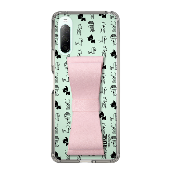 Slim Protection Case - STAND & RING RIBBON Sakura Pink［ Rune Naito - RUNE Animal Dog ］