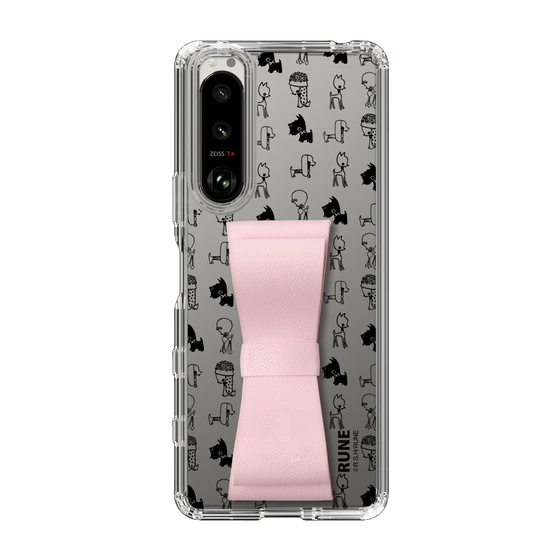 Slim Protection Case - STAND & RING RIBBON Sakura Pink［ Rune Naito - RUNE Animal Dog ］