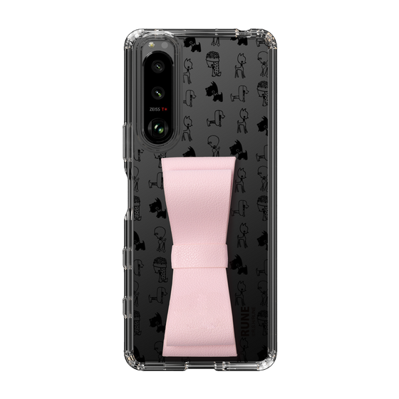 Slim Protection Case - STAND & RING RIBBON Sakura Pink［ Rune Naito - RUNE Animal Dog ］
