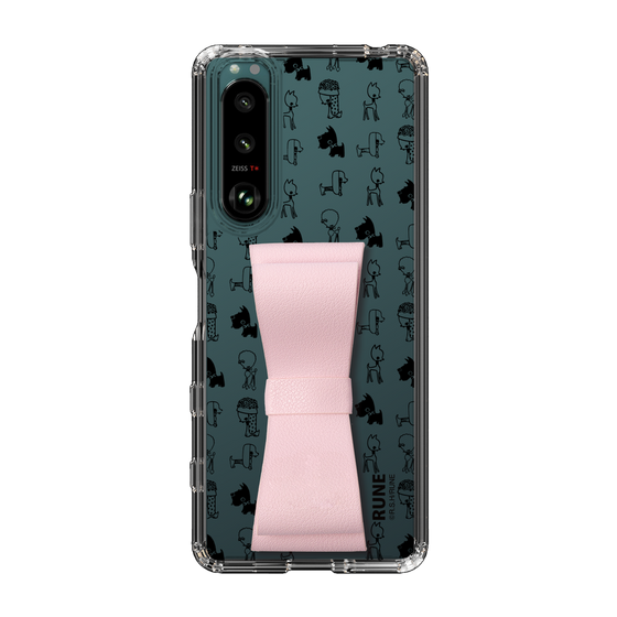 Slim Protection Case - STAND & RING RIBBON Sakura Pink［ Rune Naito - RUNE Animal Dog ］