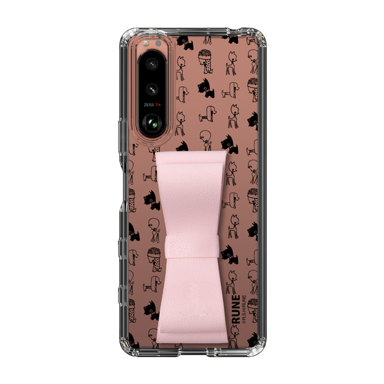 Slim Protection Case - STAND & RING RIBBON Sakura Pink［ Rune Naito - RUNE Animal Dog ］