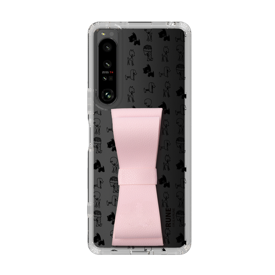 Slim Protection Case - STAND & RING RIBBON Sakura Pink［ Rune Naito - RUNE Animal Dog ］
