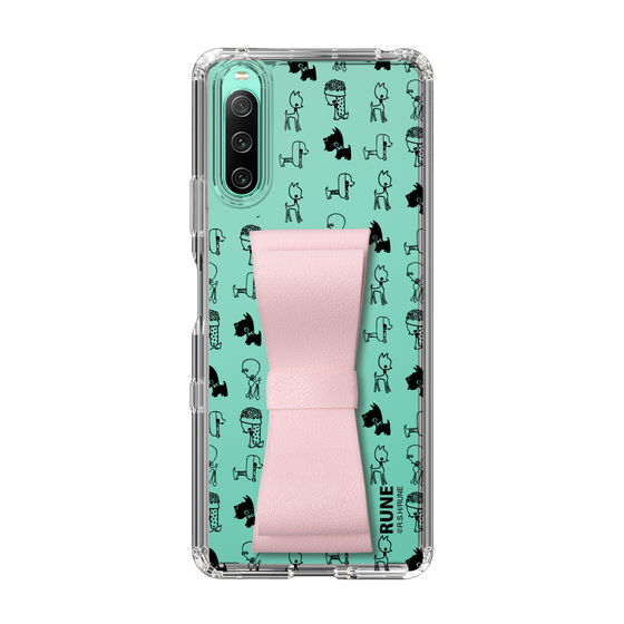 Slim Protection Case - STAND & RING RIBBON Sakura Pink［ Rune Naito - RUNE Animal Dog ］