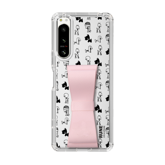Slim Protection Case - STAND & RING RIBBON Sakura Pink［ Rune Naito - RUNE Animal Dog ］