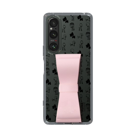 Slim Protection Case - STAND & RING RIBBON Sakura Pink［ Rune Naito - RUNE Animal Dog ］