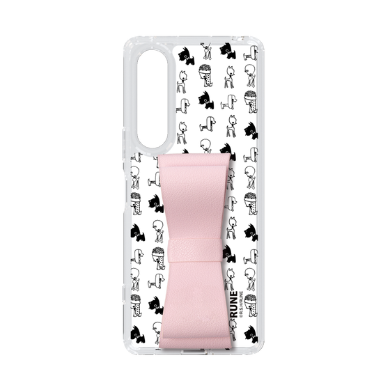 Slim Protection Case - STAND & RING RIBBON Sakura Pink［ Rune Naito - RUNE Animal Dog ］