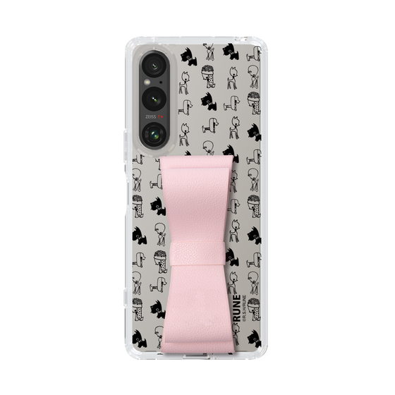 Slim Protection Case - STAND & RING RIBBON Sakura Pink［ Rune Naito - RUNE Animal Dog ］