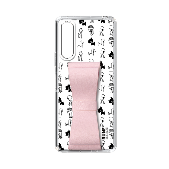 Slim Protection Case - STAND & RING RIBBON Sakura Pink［ Rune Naito - RUNE Animal Dog ］