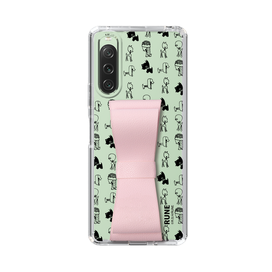 Slim Protection Case - STAND & RING RIBBON Sakura Pink［ Rune Naito - RUNE Animal Dog ］