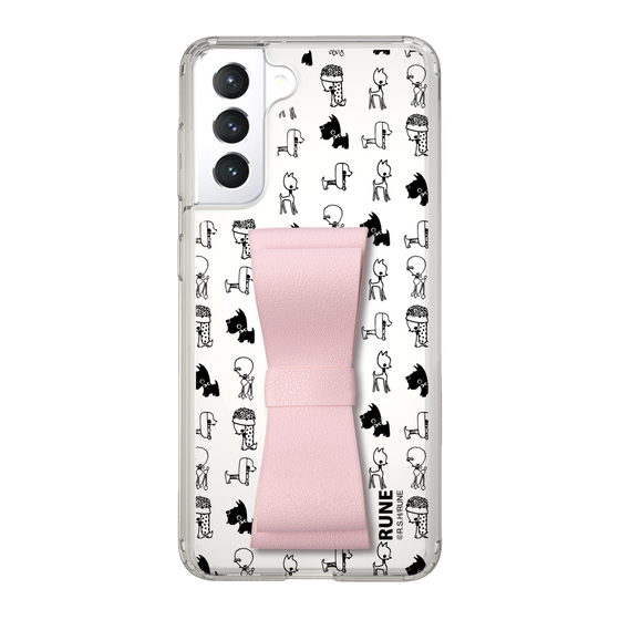 Slim Protection Case - STAND & RING RIBBON Sakura Pink［ Rune Naito - RUNE Animal Dog ］