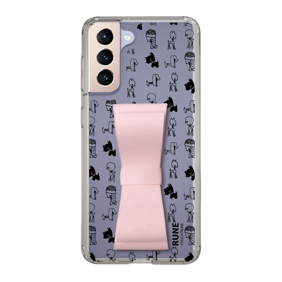Slim Protection Case - STAND & RING RIBBON Sakura Pink［ Rune Naito - RUNE Animal Dog ］