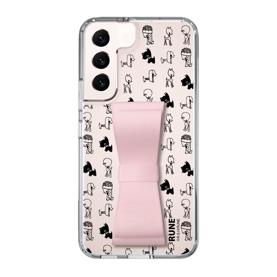Slim Protection Case - STAND & RING RIBBON Sakura Pink［ Rune Naito - RUNE Animal Dog ］