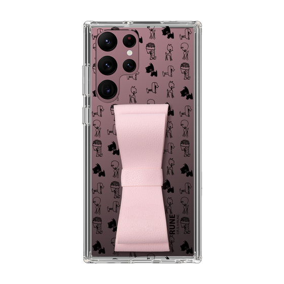 Slim Protection Case - STAND & RING RIBBON Sakura Pink［ Rune Naito - RUNE Animal Dog ］