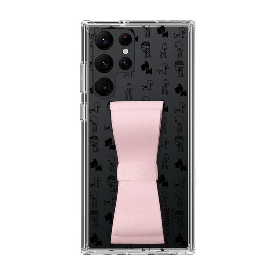 Slim Protection Case - STAND & RING RIBBON Sakura Pink［ Rune Naito - RUNE Animal Dog ］