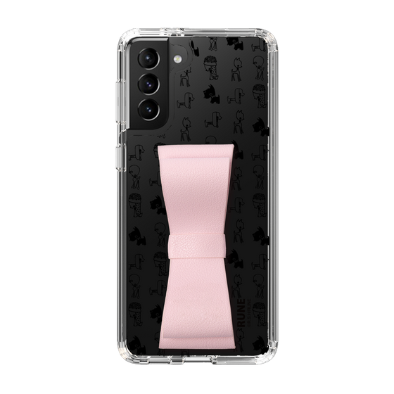 Slim Protection Case - STAND & RING RIBBON Sakura Pink［ Rune Naito - RUNE Animal Dog ］
