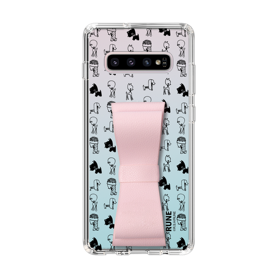 Slim Protection Case - STAND & RING RIBBON Sakura Pink［ Rune Naito - RUNE Animal Dog ］