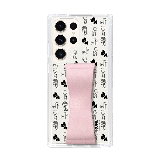 Slim Protection Case - STAND & RING RIBBON Sakura Pink［ Rune Naito - RUNE Animal Dog ］