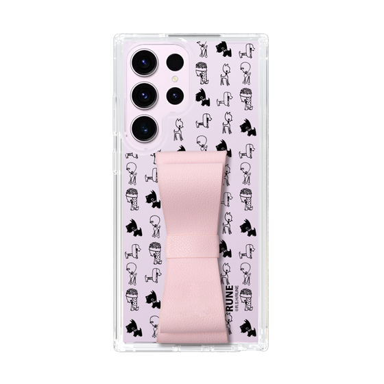 Slim Protection Case - STAND & RING RIBBON Sakura Pink［ Rune Naito - RUNE Animal Dog ］