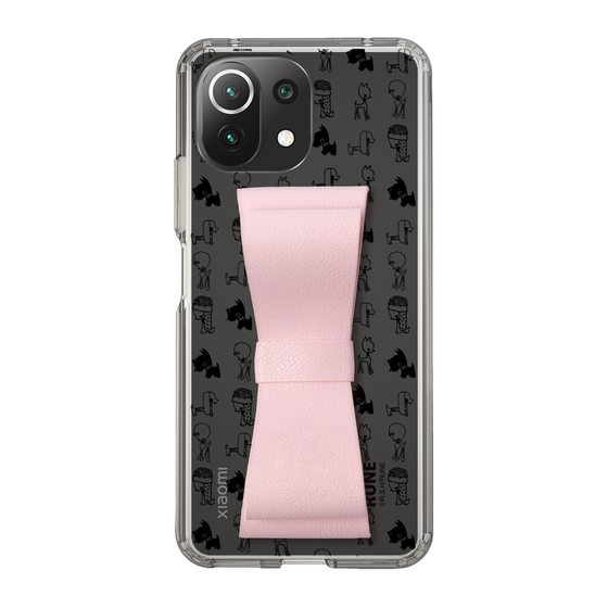 Slim Protection Case - STAND & RING RIBBON Sakura Pink［ Rune Naito - RUNE Animal Dog ］