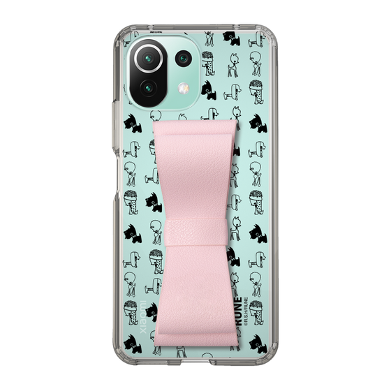 Slim Protection Case - STAND & RING RIBBON Sakura Pink［ Rune Naito - RUNE Animal Dog ］