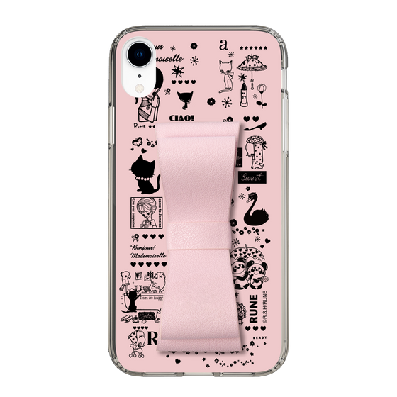 Slim Protection Case - STAND & RING RIBBON Sakura Pink［ Rune Naito - RUNE Girl Retro & Modern - Pink ］