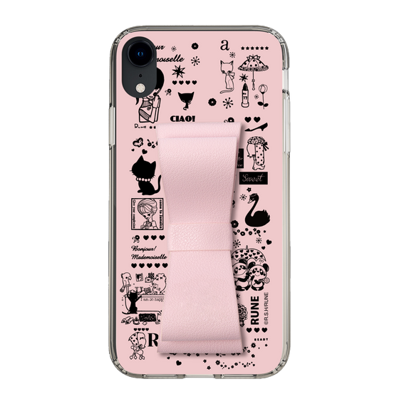 Slim Protection Case - STAND & RING RIBBON Sakura Pink［ Rune Naito - RUNE Girl Retro & Modern - Pink ］