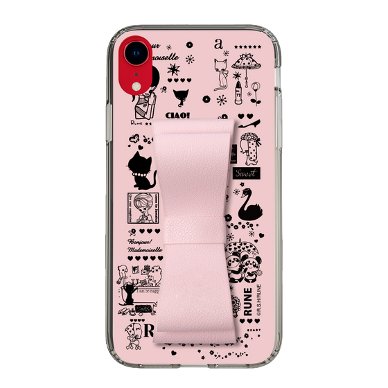 Slim Protection Case - STAND & RING RIBBON Sakura Pink［ Rune Naito - RUNE Girl Retro & Modern - Pink ］