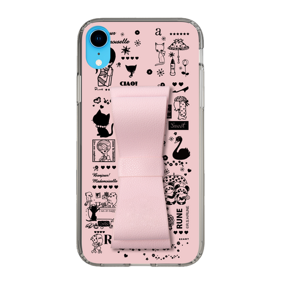 Slim Protection Case - STAND & RING RIBBON Sakura Pink［ Rune Naito - RUNE Girl Retro & Modern - Pink ］