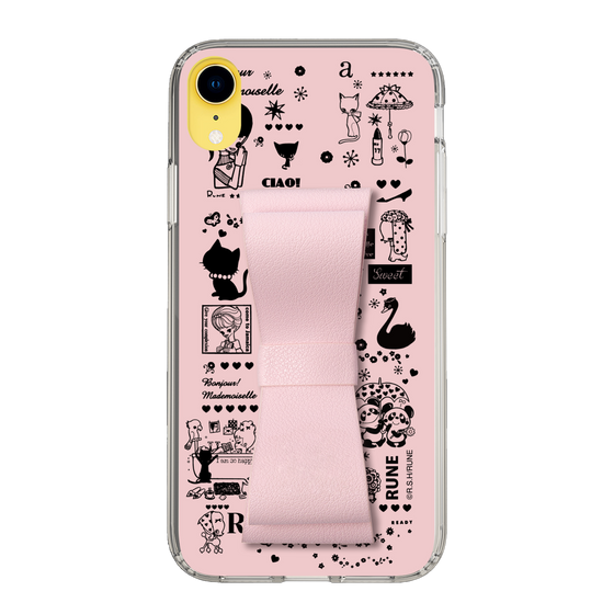 Slim Protection Case - STAND & RING RIBBON Sakura Pink［ Rune Naito - RUNE Girl Retro & Modern - Pink ］