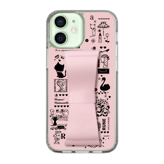 Slim Protection Case - STAND & RING RIBBON Sakura Pink［ Rune Naito - RUNE Girl Retro & Modern - Pink ］