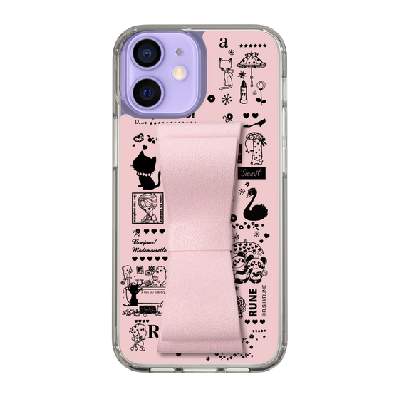 Slim Protection Case - STAND & RING RIBBON Sakura Pink［ Rune Naito - RUNE Girl Retro & Modern - Pink ］
