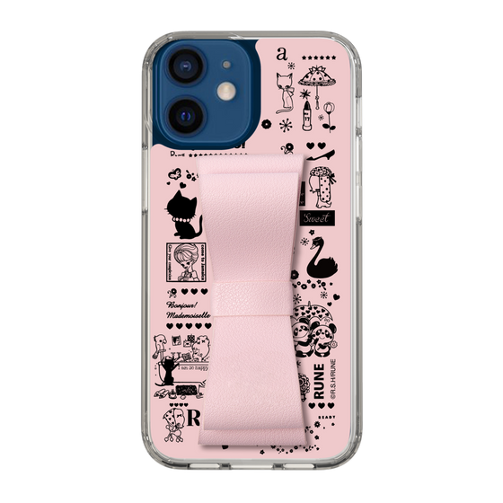 Slim Protection Case - STAND & RING RIBBON Sakura Pink［ Rune Naito - RUNE Girl Retro & Modern - Pink ］