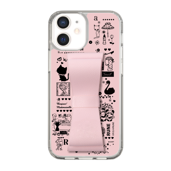 Slim Protection Case - STAND & RING RIBBON Sakura Pink［ Rune Naito - RUNE Girl Retro & Modern - Pink ］