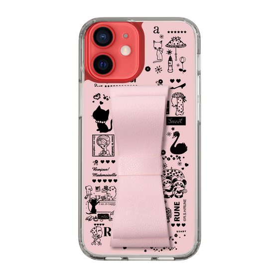 Slim Protection Case - STAND & RING RIBBON Sakura Pink［ Rune Naito - RUNE Girl Retro & Modern - Pink ］