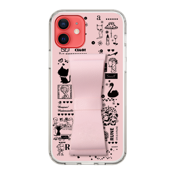 Slim Protection Case - STAND & RING RIBBON Sakura Pink［ Rune Naito - RUNE Girl Retro & Modern - Pink ］