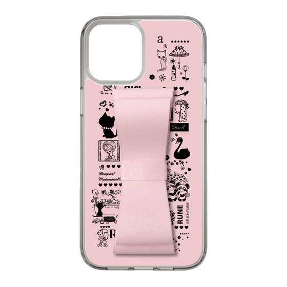 Slim Protection Case - STAND & RING RIBBON Sakura Pink［ Rune Naito - RUNE Girl Retro & Modern - Pink ］