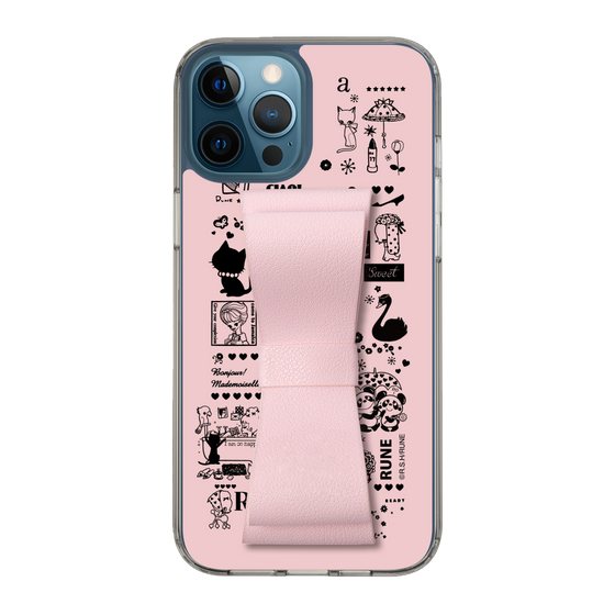 Slim Protection Case - STAND & RING RIBBON Sakura Pink［ Rune Naito - RUNE Girl Retro & Modern - Pink ］